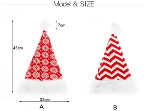Maßangaben für gestrickte Weihnachtsmützen mit Schneeflocken- und Zickzackmuster