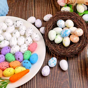 Colorful speckled Easter foam eggs for DIY party decoration and crafts