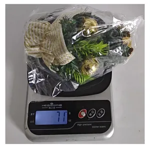 Detailed view of miniature tabletop Christmas tree weighing approximately 71 grams