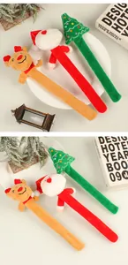 Set di braccialetti a scatto in peluche natalizi con Babbo Natale, renna e albero