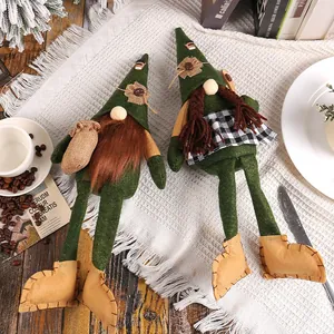 Muñeca Gnomo Sin Cara De Piernas Largas Con Tema De Café Ornamento De Peluche De Espíritu Del Bosque Decoración Para Navidad Hogar