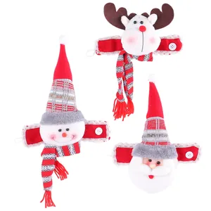 Set de 3 alzapaños navideños para cortinas con diseños de Papá Noel y Reno