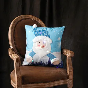 Festive Christmas Santa Claus LED glowing pillowcase for holiday sofa home decoration