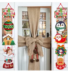 Festliche Weihnachts-Türbanner mit niedlichen Weihnachtsmann- und Pinguin-Motiven