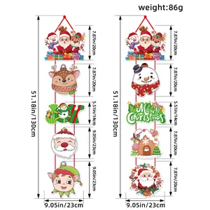 Festive Christmas door hanging banners featuring Santa Claus and Snowman cartoon designs