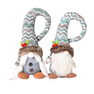 Festive Christmas gnome curtain buckles with long curved hats for holiday home decoration