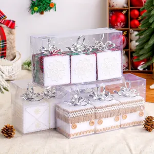 Boîtes cadeaux décoratives de Noël en mousse pour décoration de sapin en boîtes claires