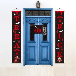 Halloween Weihnachten Veranda Banner Stoff Tür Couplet Set Trick Or Treat Frohe Weihnachten Dekoration Für Zuhause Mall Party