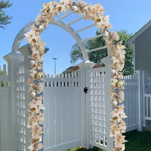 Elegant artificial maple leaf pumpkin garland for Thanksgiving garden arch decor