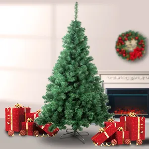 Künstlicher Grüner PVC Weihnachtsbaum Mit Metallständer Innenhaus Einkaufszentrum Dekoration Dichte Kiefernnadel Xmas Baum