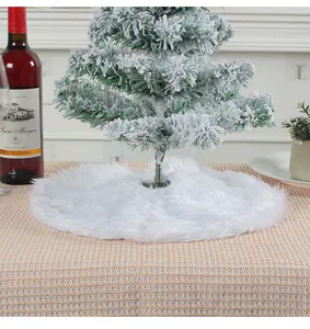 Mini gonna per albero di Natale in finta pelliccia bianca per decoro festivo