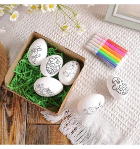 DIY-Ostereier-Malset mit niedlichen Hasenmustern und bunten Markern für Kinder