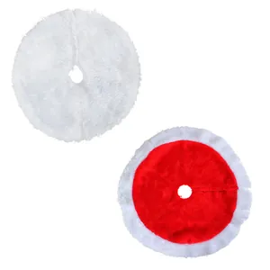 Set di mini gonne per albero di Natale in morbido peluche per decorazioni da tavolo