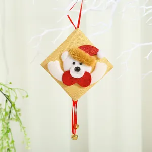 Kreativer Weihnachtsanhänger aus Jute mit süßem Bärenmotiv für den Tannenbaum