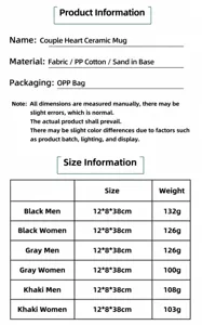 Detailed specifications and dimensions chart for faceted knit Christmas decoration dolls