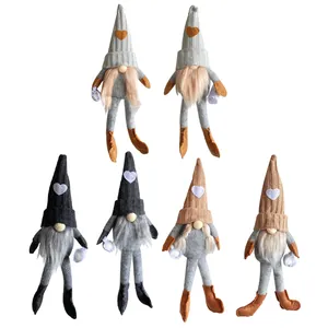 6er-Set gestrickte gesichtslose Gnome mit langen Beinen für Weihnachtsdekoration