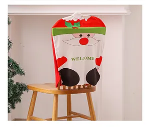 Coprispalle per sedia di Babbo Natale natalizio con stampa Welcome decorazione casa