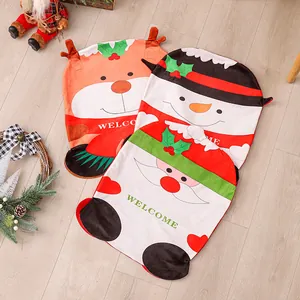 Coprisedie natalizi festivi con disegni a cartoni di Babbo Natale, pupazzo e renna