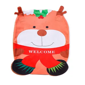 Coprisedia natalizio a forma di renna con scritta Welcome per decorazioni festive