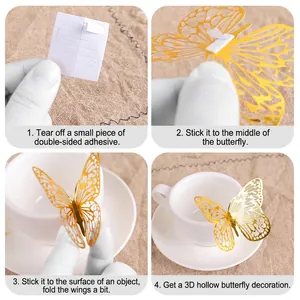 Guida all'uso degli adesivi murali farfalla 3D oro traforati per decorazioni casa DIY