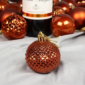 Textured bronze Christmas baubles set with matte and shiny finishes for tree decor