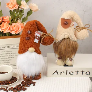 Nuevo Coffee Festival Rudolph Muñeco Sin Rostro Adornos Navideños Creativa Cafetería Gnomo De Pie Muñeco De Peluche Adorno De Ventana