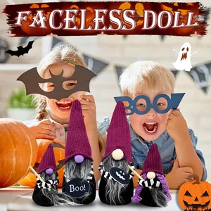 Décorations de poupées gnomes sans visage pour une ambiance festive d'Halloween