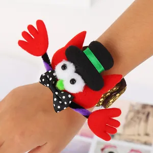 Light up Halloween slap bracelet with cute red monster character for party decoration