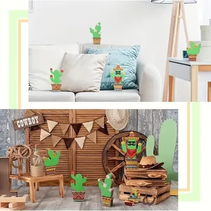 Decoraciones creativas de cactus para fiestas en salas modernas y escenas rústicas