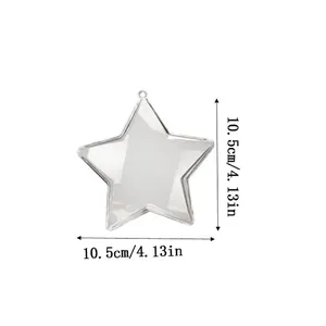 Dettaglio di pallina di Natale a forma di stella trasparente da 10,5 cm da riempire