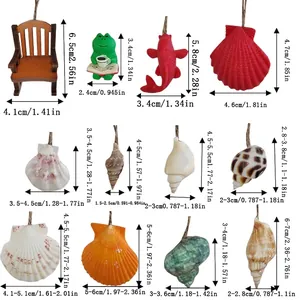 Selection of miniature figurines and sea shells with specific size measurements