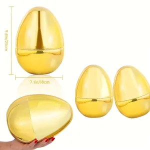 Grande guscio d'uovo di Pasqua dorato lucido in plastica con dimensioni di 25 cm