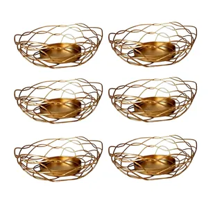 Portacandele a Nido d'Uccello Creativo in Filo d'Oro Intrecciato Ferro Cavo Metallo Supporto per Candele per Matrimonio Romantica Decorazione Casa