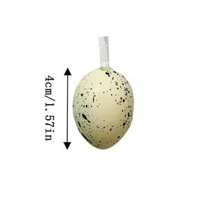 Macro detail view of 4cm spotted simulation Easter egg hanging ornament decoration
