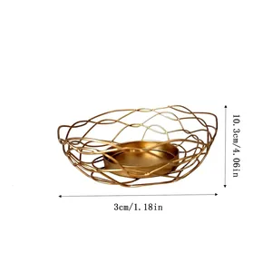Vista dettagliata delle dimensioni del portacandele in filo d'oro