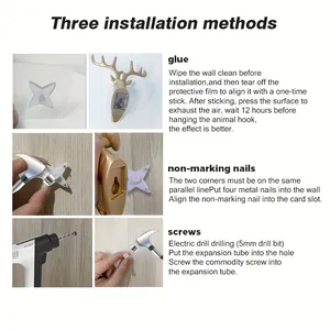 Instructions détaillées pour trois méthodes d'installation de crochets muraux animaux