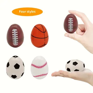 Huevos de Plástico que se Abren con Patrón de Pelota Deportiva de Pascua Fútbol Baloncesto Béisbol Fútbol Americano Contenedores para Decoraciones de Fiesta Regalo