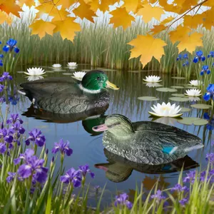 Simulation Floating Mallard Duck Decoy Durable PE Plastic Realistic Feather Texture For Outdoor Garden Pond Decoration Hunting Accessory