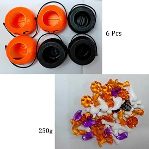 Set de Halloween con 6 mini cubos y 250g de dijes de acrílico variados para fiestas