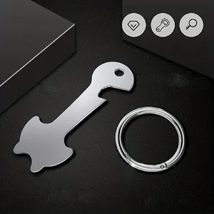 Stainless Steel Shopping Trolley Key Keychain Multi-functional Metal Shopping Cart Token Remover Keychain For Supermarket Daily Use