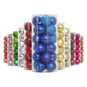 Boules de Noël Incassables en PVC Ornements Électroplaqués Brillant Mat Pailleté Assortis Décorations Suspendues pour Arbre de Noël Maison Fête