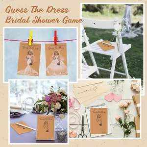Carte gioco creative Guess The Dress per addio al nubilato in vari eleganti contesti