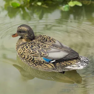 Realistic floating plastic duck decoy for hunting and garden pond landscape decoration