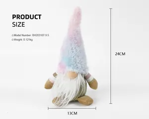 Plush gnome ornament size details with 24cm height and 13cm width dimensions