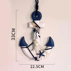 Detailed dimension view of nautical anchor wall hanging decoration
