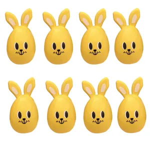 Yellow Easter Bunny Plastic Candy Egg Shell Cartoon Rabbit Opening Hollow Egg Case For Party Favors Gift Box Decoration Kids Toy