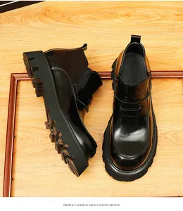 Botines Chelsea elegantes de cuero negro para hombre con suela de lengüeta vintage