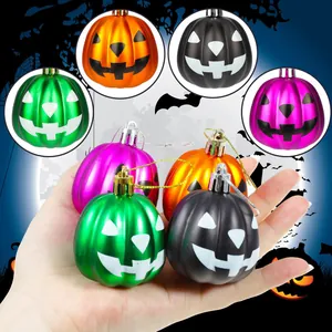 Ornamenti a sfera di zucca colorati da 5cm per decorazioni di Halloween