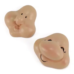 Detailed resin gnome face parts for DIY doll crafts featuring funny expressions.