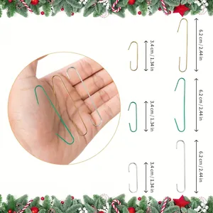 Robuste Metall Weihnachts-S-Haken in den Größen 1,34 und 2,44 Zoll für Baumschmuck.